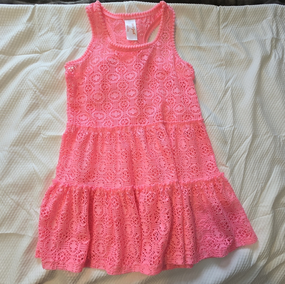 Cat & Jack Neon Pink Lace Cover Up
